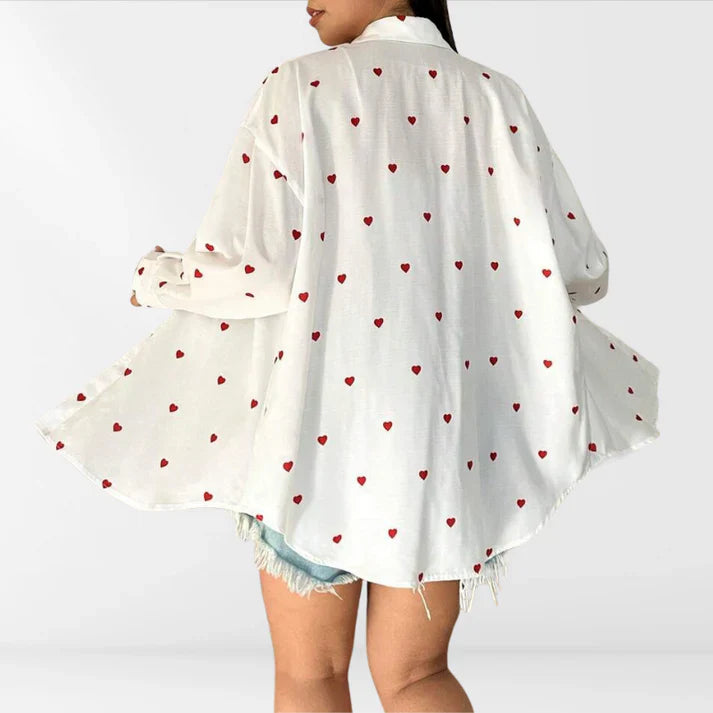 Carlita - Oversized blouse with hearts
