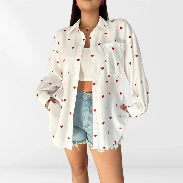Carlita - Oversized blouse with hearts