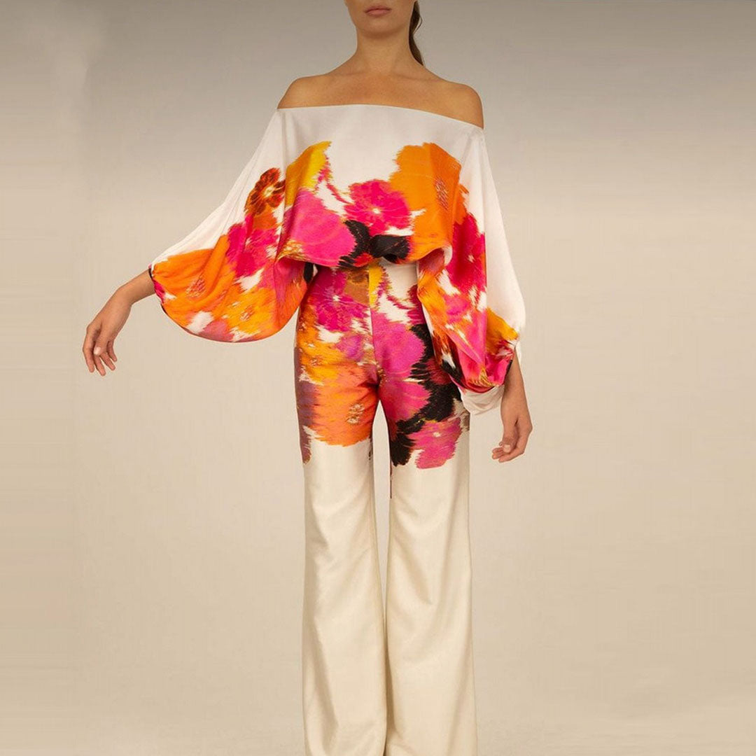 Elegant off-shoulder party jumpsuit with wide legs for women