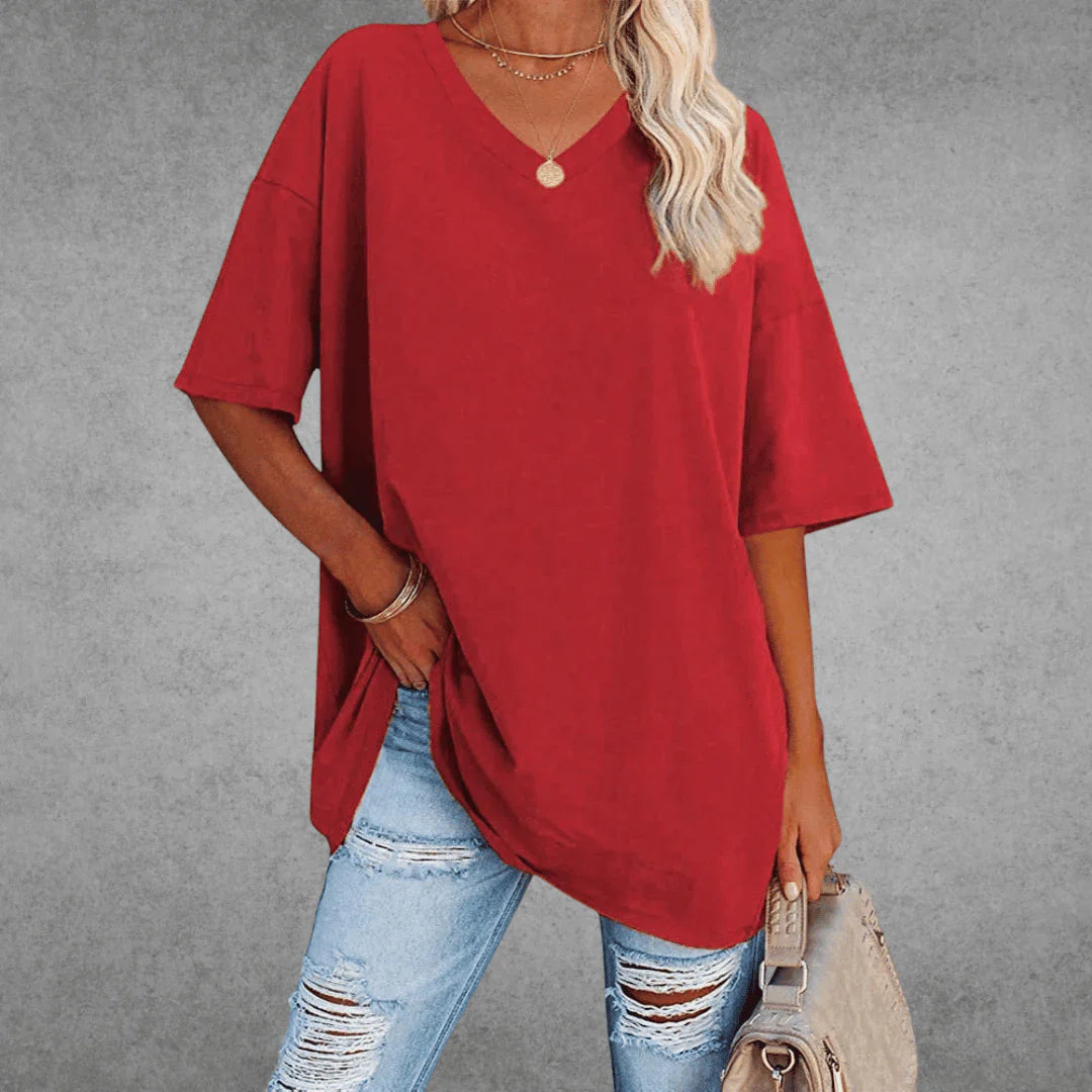 Comfortable Oversized V-Neck T-Shirt for Women