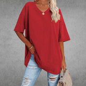 Comfortable Oversized V-Neck T-Shirt for Women