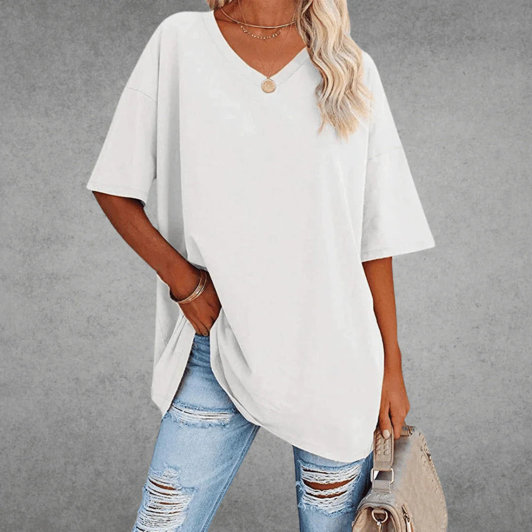 Comfortable Oversized V-Neck T-Shirt for Women