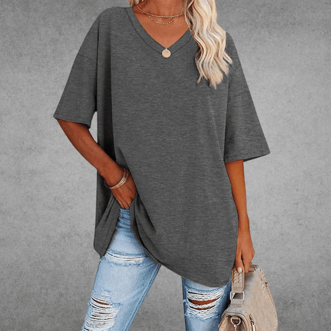Comfortable Oversized V-Neck T-Shirt for Women