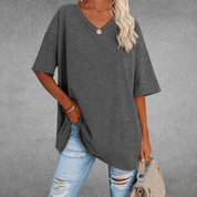 Comfortable Oversized V-Neck T-Shirt for Women