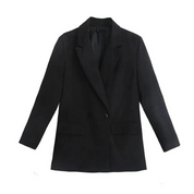 Oversized Stylish Women's Blazer with Lapels and Double Buttons