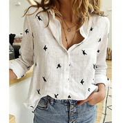 Casual Women’s Linen Blouse With Long Sleeves And Button Closure
