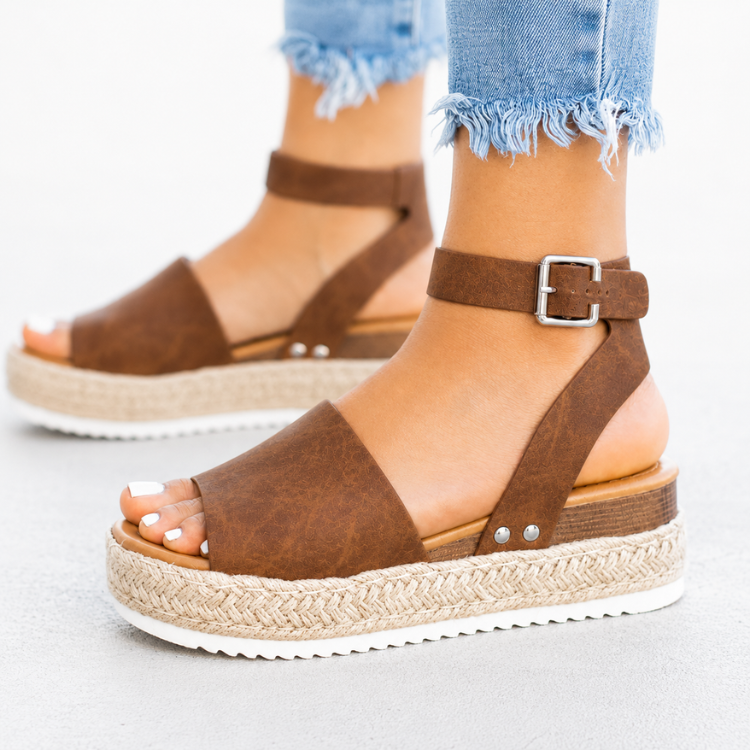 Women's Sandals with Espadrille Soles and Comfort