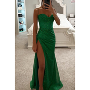 Party Dress for Women with Split and Satin Shine