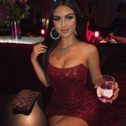 Lara - Mini glitter dress with glamorous corset