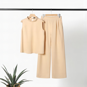 Sleeveless Summer Set with Wide Pants for Women