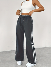 Women's Sporty Joggers Comfortable with Wide Legs and Elastic Waist