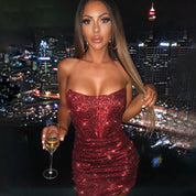 Lara - Mini glitter dress with glamorous corset