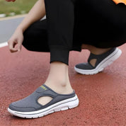 Sporty Mesh Slip-Ons with Open Sides and Flexible Sole