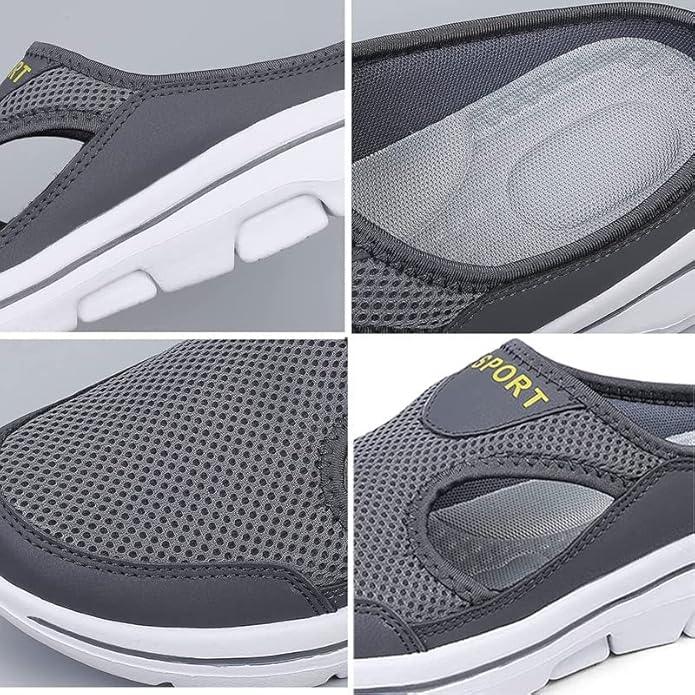 Sporty Mesh Slip-Ons with Open Sides and Flexible Sole