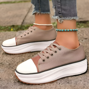 Trendy Platform Women’s Sneakers with Laces and Chunky Sole