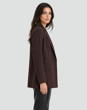 Oversized Stylish Women's Blazer with Lapels and Double Buttons