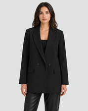 Oversized Stylish Women's Blazer with Lapels and Double Buttons