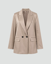 Oversized Stylish Women's Blazer with Lapels and Double Buttons