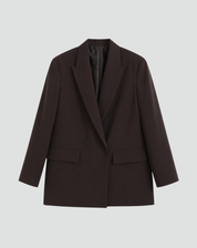 Oversized Stylish Women's Blazer with Lapels and Double Buttons