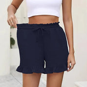 Shorts with Ruffles and Elastic Waist for Women