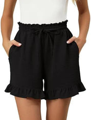 Shorts with Ruffles and Elastic Waist for Women
