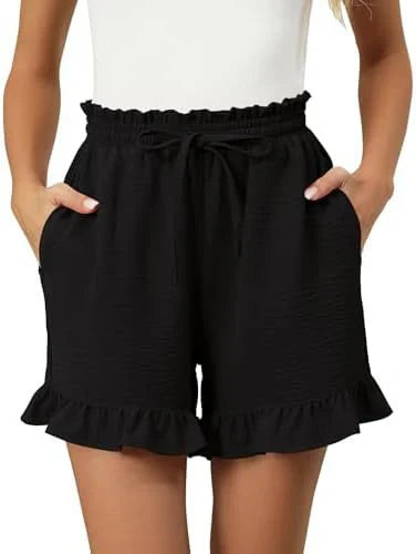 Shorts with Ruffles and Elastic Waist for Women