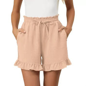 Shorts with Ruffles and Elastic Waist for Women