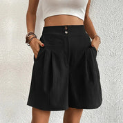 High-Waisted Pleated Shorts for Women
