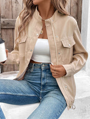 Bente - Blazer Jacket with Small Stand-Up Collar and Pockets