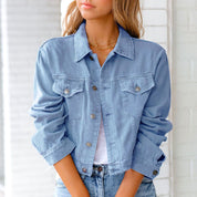 Trendy Cropped Denim Jacket for Women