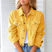 Trendy Cropped Denim Jacket for Women