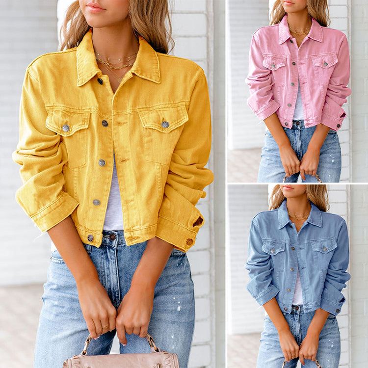 Trendy Cropped Denim Jacket for Women