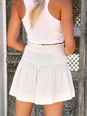 Shorts with Smocked Waist and Wide Legs for Women