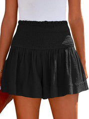 Shorts with Smocked Waist and Wide Legs for Women