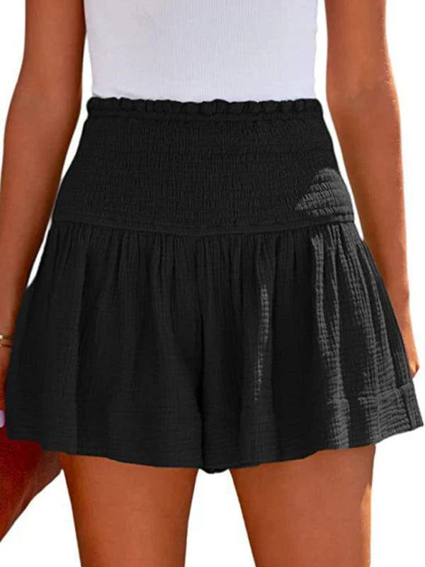 Shorts with Smocked Waist and Wide Legs for Women