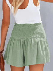 Shorts with Smocked Waist and Wide Legs for Women