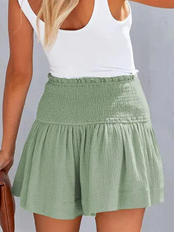Shorts with Smocked Waist and Wide Legs for Women