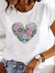 Printed T-Shirt for Women with Print and Comfortable Fit
