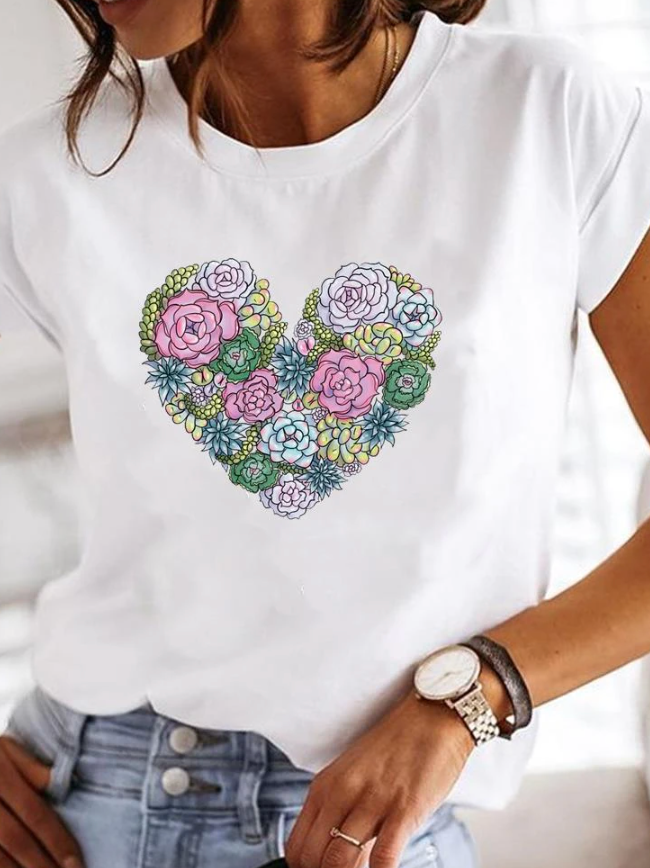 Printed T-Shirt for Women with Print and Comfortable Fit