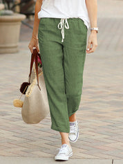 Comfortable Pants with Drawstring and Straight Legs for Women