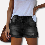Comfortable Women’s Ripped Denim Shorts with High Waist