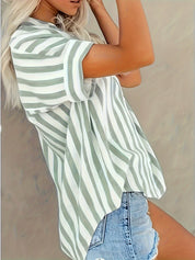 Bojana - Striped blouse with short sleeves