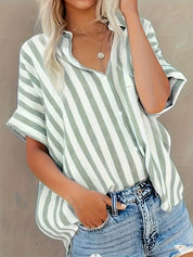 Bojana - Striped blouse with short sleeves