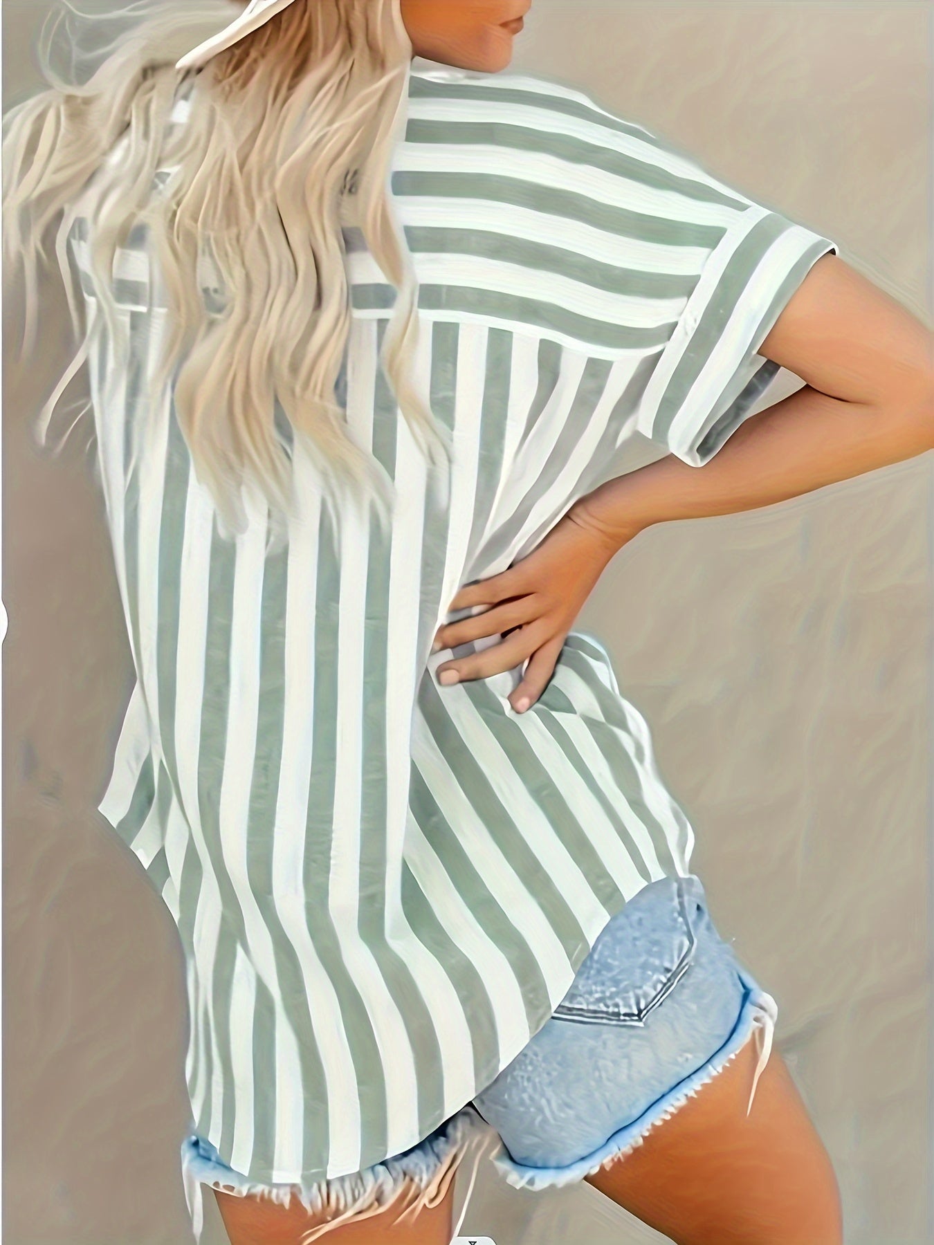 Bojana - Striped blouse with short sleeves