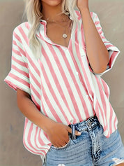 Bojana - Striped blouse with short sleeves