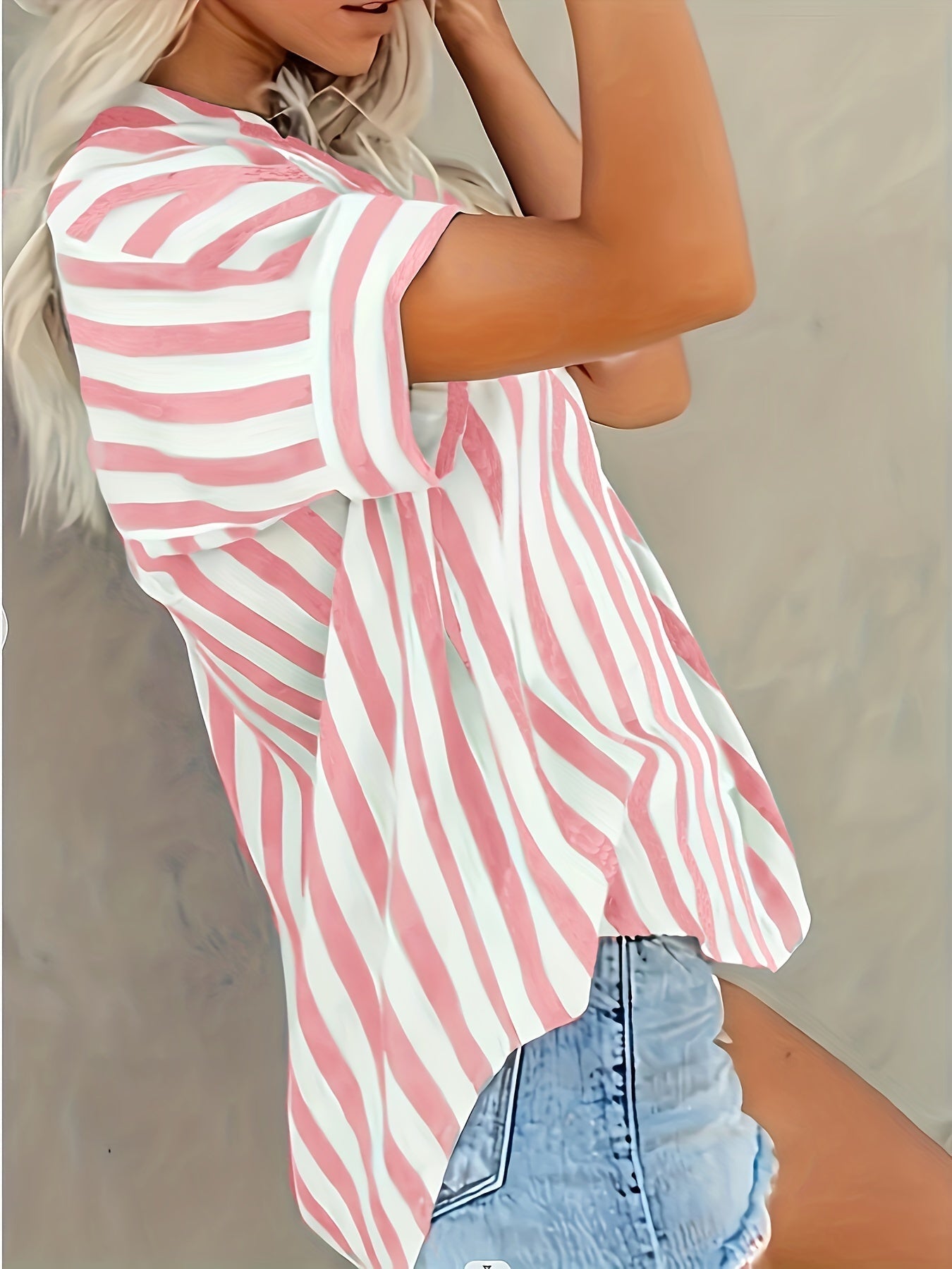 Bojana - Striped blouse with short sleeves