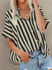 Bojana - Striped blouse with short sleeves