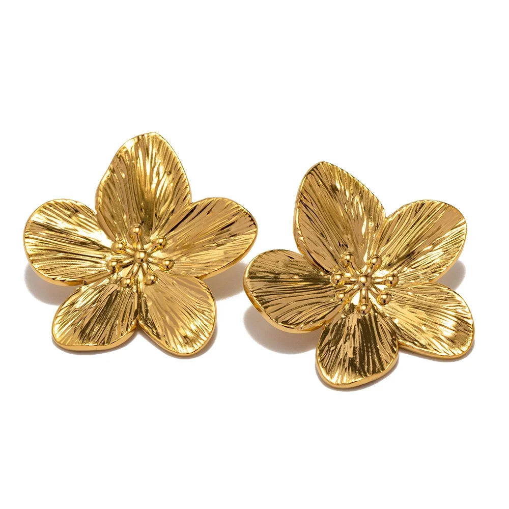 Sterre - Luxury Gold Flower Earrings