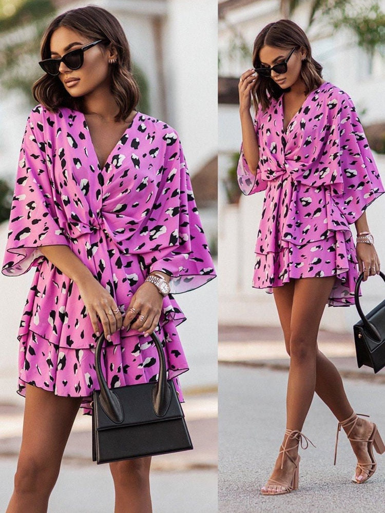Joyce - Flowy Mini Dress with a Summery Flair