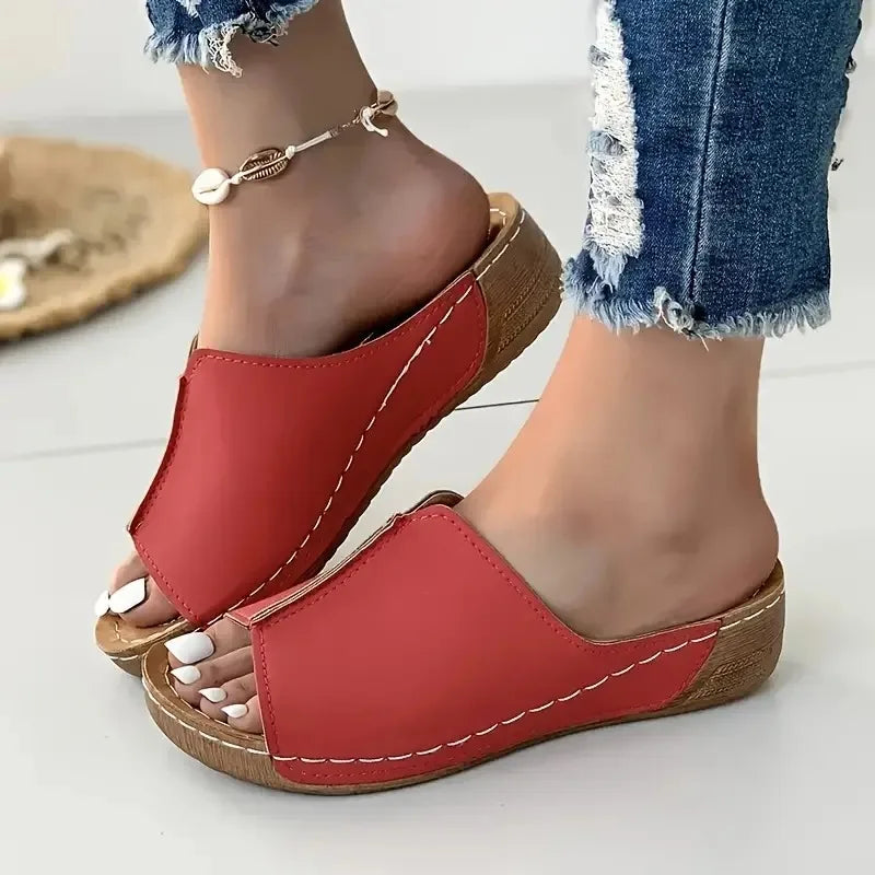 Comfortable Leather Sandals With Open Toe For Women